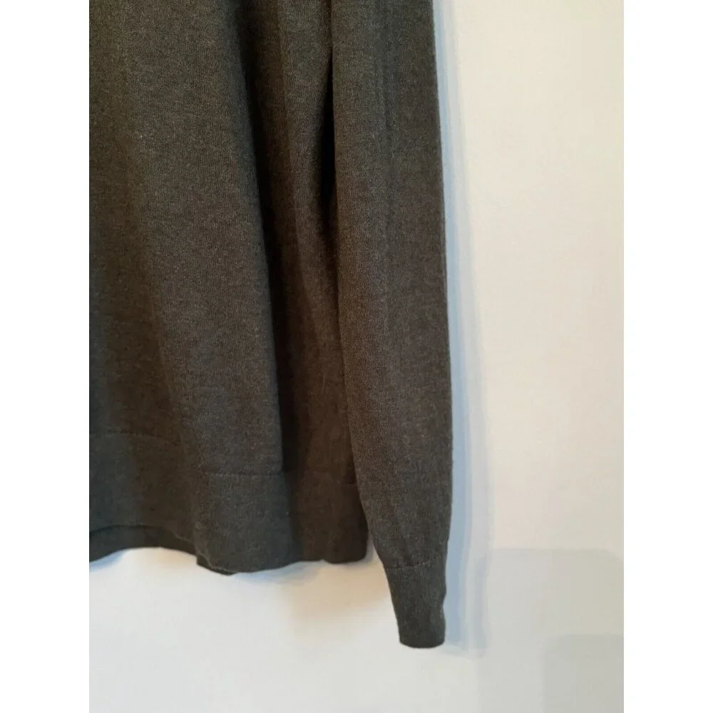 Banana Republic Gray Heritage Sweater Mens XL Cotton Cashmere Blend Quarter Zip